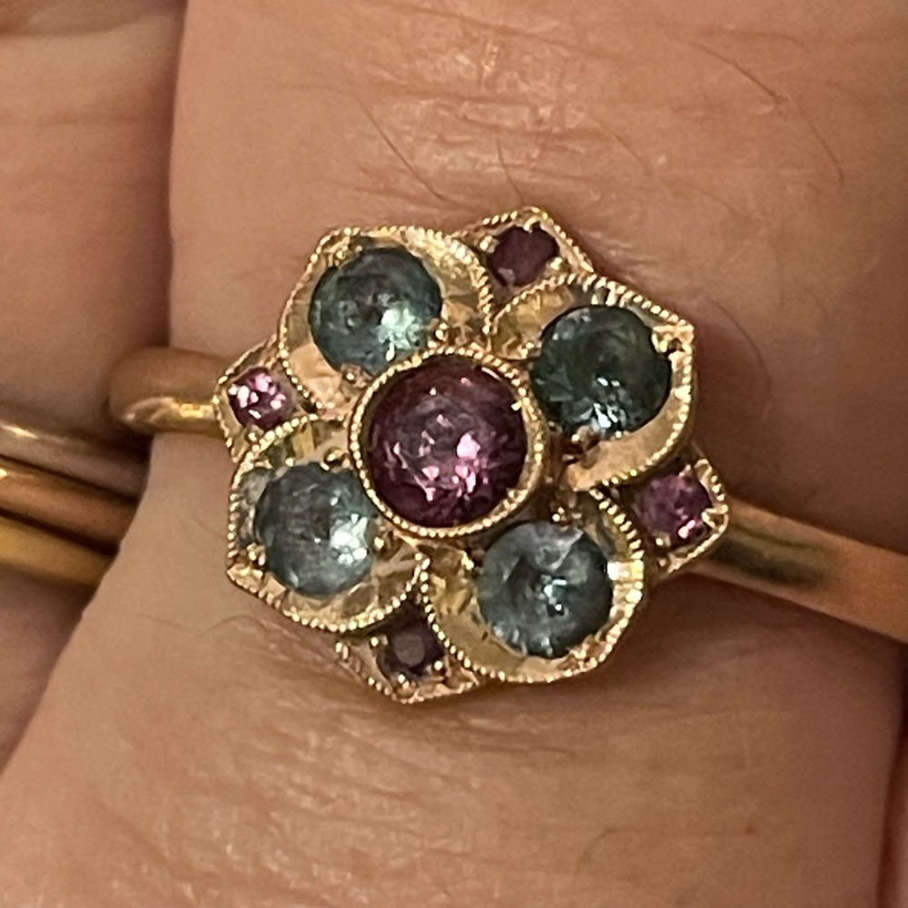 14K rose gold flower ring